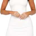 Women's Summer Sexy Square Neck Sleeveless Casual Short Dress Bodycon Party Club Mini Dresses,S