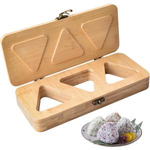 Bamboo Onigiri Mold with Lid, Handcrafted Rice Ball Press for DIY Sushi Bento, Picnic & Family Lunches  Kids' Safe Sushi Shaper for Healthy Snacks