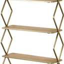 Touch of Class Modern Style Jamie Gold Wall Display Shelf
