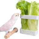 Bird Parrot Feeder with Stand, Plastic Pet Feeder for Multiple Pets, Durable Vegetable Rack, Hanging Baskets for Bird, Rabbit, Hamster Cage Decoration