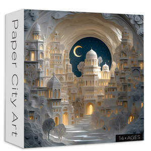City Art Paper 1000 Piece Puzzle for Adults, Larkipuzz White Castle Jigsaw Puzzle, Impossible Difficult Puzzles for Wall Art