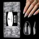 TOMICCA Nail Tips Clear Acrylic Nails 240Pcs Fake nails Medium Almond Nail Tips Pre-shape Gel Nails for Nail Extension False Nail Tips 12 Sizes