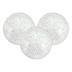 M METERXITY 3-Pack Decorative Ball for Bowls, 3 Inch Mosaic Glass Balls Decorative Glass Orbs for Home Decor/Dining Tables/Wedding Party/Coffee Table/Centerpiece Decor [White]
