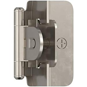 Amerock BPR8704G9 | Cabinet Hinge | 1/2 in (13 mm) Overlay Double Demountable | Sterling Nickel | Kitchen Cabinet Door Hinge, Functional Hardware