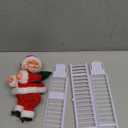 Electric Santa Ladder with Climbing Santa Claus,Singing Santa Christmas Plush Toys Decorations with Music for Xmas Tree Ornament Indoor