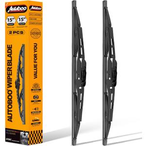 AUTOBOO 15"+15" Wiper Blades Replacement for Jeep Wrangler Front Windshield wipers 2007-2017- Original Factory Quality (Pack of 2)
