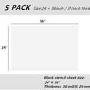 BANLTRE 5 Pack 24" x 36" 10mil/0.25mm Thick Clear Blank Stencil Sheet for Cutting,Craft Plastic Sheets (24" x 36" / 10mil)