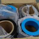 18" x 1500' Black Plastic Shrink Wrap Roll - 80 Gauge, 500% Stretch Industrial Strength Moving Wrap, Heavy Duty Pallet & Furniture Protection - 4 Roll Bundle Stretch Wrap with Handles