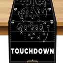 Football Touchdown Table Runner Tactical Guidance Boys Football Themed Birthday Party Supply Tailgate Party Decorations Home Kitchen Island Decor (13" x 72")