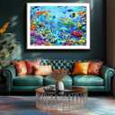 500 Piece Jigsaw Puzzles for Adults Ocean Reef Underwater Scene with Sea Turtles & Tropical Fish Puzzle for Seniors Family Challenging Puzzle with Letters on Back Perfect for Game Night (23"X15")