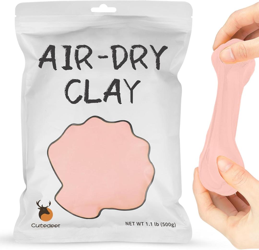 Cutedeer Skin Air Dry Clay, 1.1lb Foam Modeling Clay, Soft Squishy Molding for Kids Adults, Arts & Crafts Project Slime Supplies(1.1lb - 1 Pack, Skin)