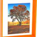5x7 Acrylic Picture Frame Neon Floating Photo Frame for Wall Mount and Tabletop Decorative in Gallery Home Office, Neon Orange
