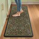 Collive Kitchen Mats Cushioned Anti Fatigue, Non Slip Waterproof Kitchen Floor Mat Green Sink Rug, Modern Comfort Desk Standing Rugs for Bedroom, Office, Laundry, 24''x59''