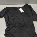 MEROKEETY Women's Off The Shoulder Short Sleeve Tops 2026 Summer Casual Going Out Trendy Y2k T Shirts (Black, XL)