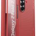 for Samsung Galaxy Z Fold 7 Case Slim, Hinge Protection & Screen Protector [Anti-Scratch], Rugged Shockproof Raised Edge Protective Women Men Phone Cover Case for Galaxy Fold 7 2025, Red
