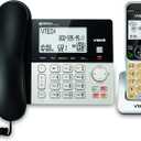 VTech VG208 DECT 6.0 Corded/Cordless Phone with Answering Machine, Call Blocking, Caller ID, Large Backlit Display, Full-Duplex Speakerphone - Silver/Black