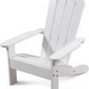 KidKraft Wooden Adirondack Children's Outdoor Chair, Kid's Patio Furniture, White, Gift for Ages 3-8