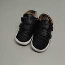 Unisex Baby Boys Girls High-Top Ankle Sneakers Toddler Soft Rubber Sole Infant Crib Shoes (Black, 0-6 Months Infant)