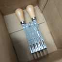 Juome 5 Wheel Pastry Cutter with Wooden Handle, Multi-Round Wheel Pasta Dough Cutter Roller Pizza Slicer Accordion Pastry Knife Divider Tool