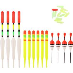 15pcs Fishing Float Tackle Set, Sea Fishing Floats Vertical Buoy Bobber, Fishing Bobbers Fishing Floats Assorted Size for Most Type Angling Fish Accessories