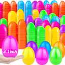 TURNMEON 500 Count 3.1 Inch Large Plastic Easter Eggs Bulk Fillable Empty Eggs for Easter Basket Stuffer Filler Eggs Hunt Filling Treats Theme Party Favors Classroom Prize Supplies Decoration