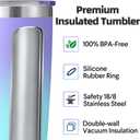 Volhoply 20oz Stainless Steel Tumbler with Lid and Straw Bulk 4 Pack,Double Wall Insulated Travel Iced Coffee Mug Fits Cup holder,Powder Coated Cups for Cold Drinks,Gifts for Women（Purple Bule,4 Set）, Medium