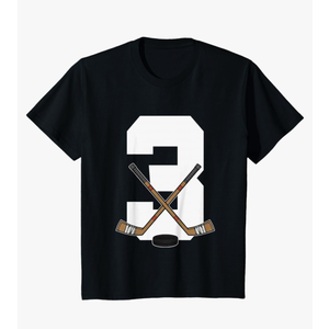 Kids Ice Hockey Kids Toddler Boys 3rd Birthday Ice Hockey T-Shirt 3T