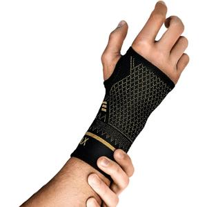 INDEEMAX Copper Wrist Compression Sleeve 1 Pair, Comfortable Hand Brace Support for Arthritis, Tendonitis, Sprains, Workout, Carpal Tunnel - Left & Right - Women and Men (Black)
