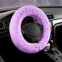 Road Comforts Steering Wheel Cover, Fluffy Car Wheel Covers for Women/Girls/LadiesSoft Wool Fur Steering Wheel Protector, Universal 14 1/2 inches to 15 inches - Purple