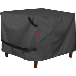 Porch Shield Patio Ottoman Cover - Waterproof Outdoor Square Side Table Covers  31L x 31W x 18H inch, Black