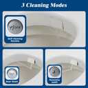 Clirass Raised Toilet Seat with Bidet Attachment,Elongated - Non-Electric Bidet with Dual Nozzles - Elevated Toilet Risers for Seniors & Limited Mobility - Easy Install & Clean