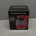 OVENTE Electric Kettle, 1.5L Borosilicate Glass Countertop Water Heater and Boiler for Coffee or Tea, BPA-Free, Auto Shut-Off, Boil-Dry Protection, Removable and Washable Spout Filter, Red KG83R (1.6 Quarts)