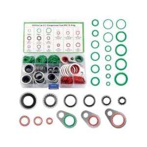 139PCS AC O Ring Kit Contains 30 Sizes,Durable A/C O Ring Assortment Kit with 54PCS Rubber Gasket & 85PCS Spacers for Seal Improvement,Professional AC Compressor Gasket Kits