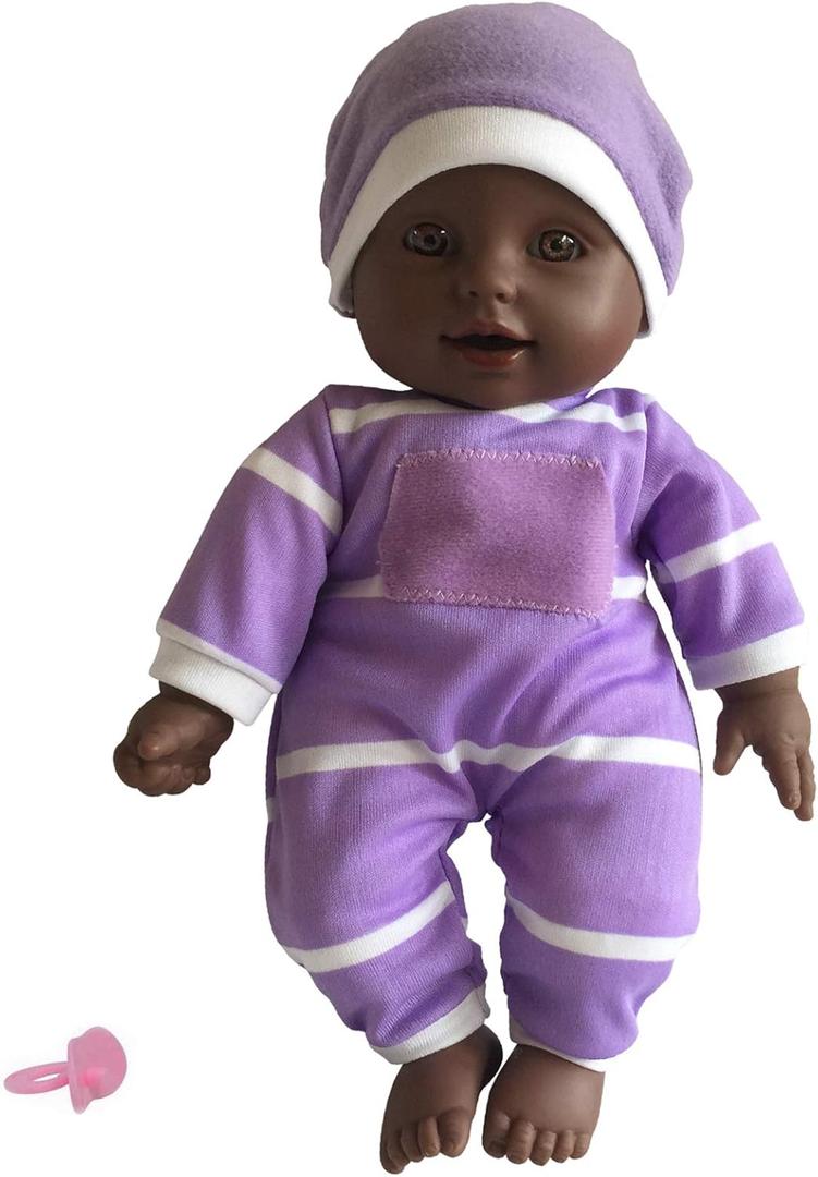 The New York Doll Collection 11 inch Soft Body Baby Doll in Gift Box - 11" Doll Toy for Kids, Boys, Girls and Toddlers - Baby Doll Pacifier Accessory Included (African American)