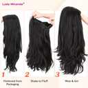 Lady Miranda 26 Inch Yaki Wavy Headband Wigs for Black Women Wear and Go Kinky Straight Headband Wig with Layered Blowout Texture Lightweight Glueless Half Wig Natural Looking Synthetic Wig