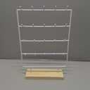 Earring Display Stand for Selling, Wood Earring Rack Display Holder Stand, 4 Tier 20 Hooks Jewelry Display for Selling with 40pcs Earring Cards, Bracelets, Rings, Necklaces