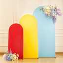 Red Yellow Blue Arch Backdrop Cover Set of 3 Spandex Photo Arch Covers Stretchy Backdrop Baby Shower Birthday Party Arch Covers 7.2 6.6 6 FT Arch Stand Cover Bridal Shower Banquet Decoration