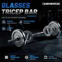 47 Chrome Steel Rotating Tricep Bar, 500LB | Eye-shape bar with 25mm knurled rotating handles, 2-inch Olympic plate fit, and cable machine compatibility
