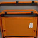 Vibrant and Cheerful Orange Folding Outdoor Chair, Compact Lightweight Portable Design with Wood Armrests & Metal Frame for Backyar, Camping, Beach, Hiking, Picnics