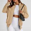 PRETTYGARDEN Women's 2025 Spring Fall Fashion Full Zip Up Sweatshirt Long Sleeve Loose Fit Trendy Casual Jacket with Pockets (S)