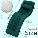 Tudomro 66'' Outdoor Chaise Lounge Cushion Waterproof Patio Pool Chaise Lounge Cushion with Headrest Pillow Tie Fade Resistant Replacement Longue Rocking High Back Chair(Dark Green,1 Pcs)