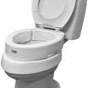 Carex Round Hinged Raised Toilet Seat, Elongated Toilet Seat Riser, Adds 3.5 Inches of Height, 300 lbs Capacity, Elevating and Raising Seat for Elderly and Handicap, Universal, Slip-Resistant, White