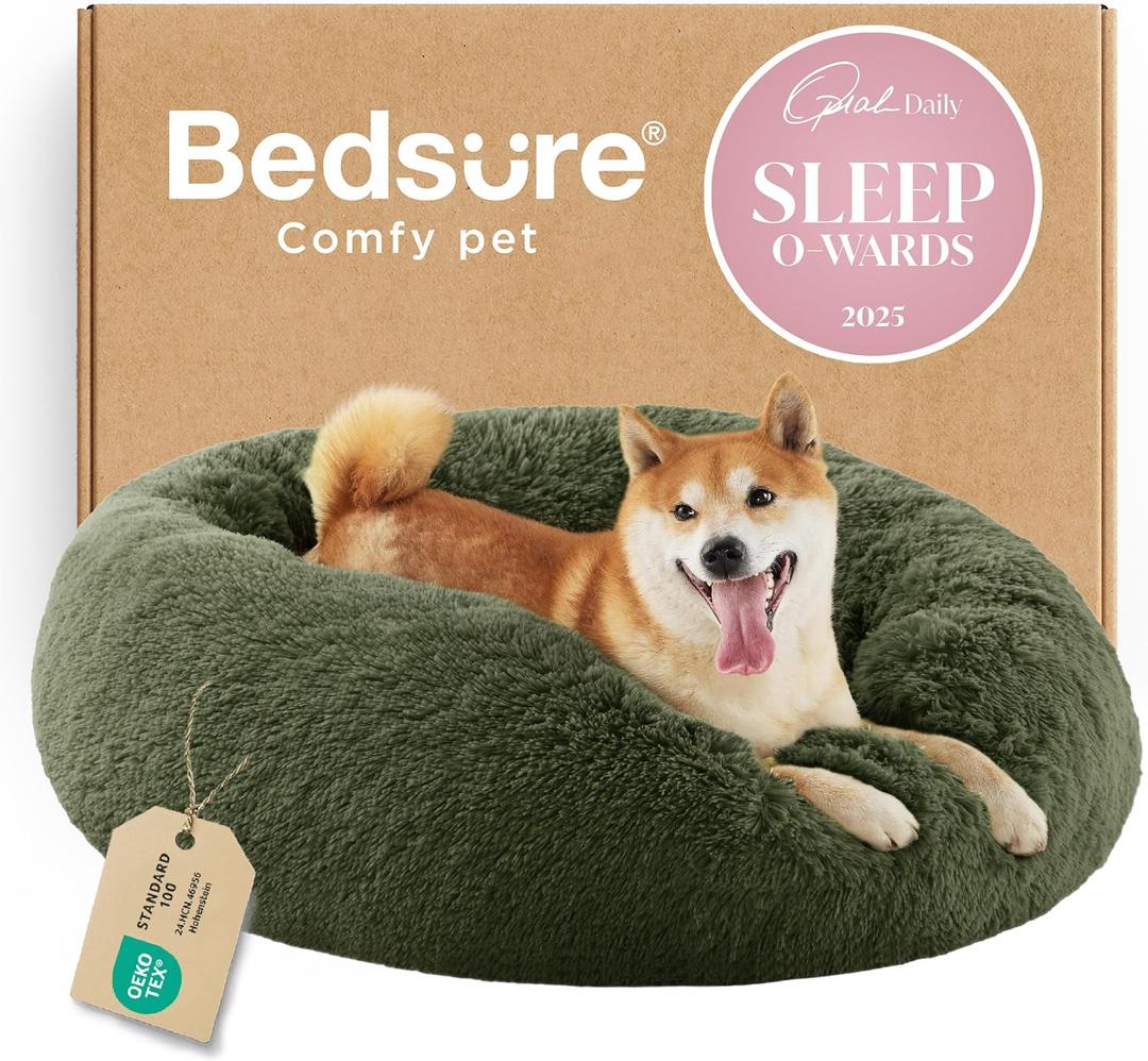 Bedsure Calming Dog Bed Medium Size Dog- Donut Washable 