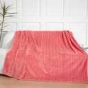 Soft Cozy Fleece Throw Blanket, 50x60 Inches  Lightweight Plush Blanket for Couch, Fuzzy 3D Jacquard Design, for Sofa, Bed & Travel, Hot Pink Chain