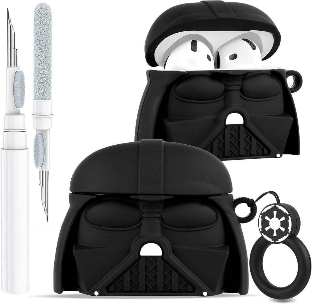 Toyuma for AirPods 4 Case Cute Kawaii Cartoon - Funny 3D Soft Silicone Case Cover with Keychain & Cleaner Kit for Women Girls Teens Character Fun Fashion Design Protective Case for Airpods 4,Black