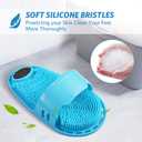 Silicone Shower Foot Scrubber Personal Foot Massage and Cleaning, Non-Slip Foot Scrubber for Men and Women (1PCS Blue) 11.5x5.5"