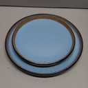 vancasso Plates and Bowls Sets, 24 Pieces Stoneware Dinnerware Sets for 8, Kitchen Dish Set Mircowave and Dishwasher Safe Dinner Set Ceramic Dishware, Sky Blue, Series Amber