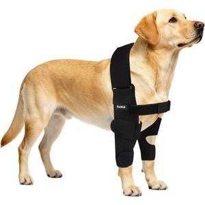 Dog Elbow Brace Protector with Decoupled Chest Strap - Breathable, Abrasion-Resistant - Adjustable Elbow Support for Hygroma, Dysplasia, Arthritis, Calluses & Shoulder Instabilit(Both Legs, L)