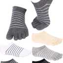 Sintege 5 Pairs Stripe Toe Socks Colorful Finger Socks for Women Girl Supplies (Classic Colors)