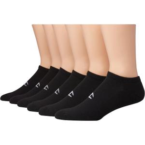 Champion Men's Double Dry Moisture Wicking No Show Socks 6, 8 Packs Availabe, Black-6 Pack, 6-12